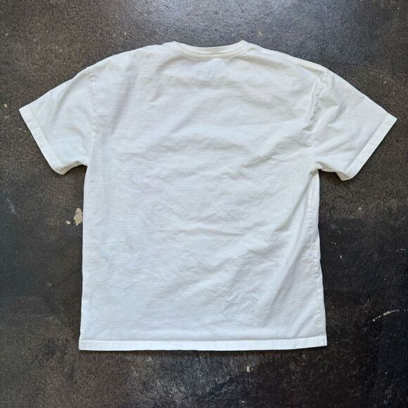 Vans Off The Wall White Vintage Style T-Shirt Stained Size Medium 100% Cotton - Picture 6 of 9